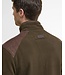Barbour Active Fleece Jacket met Rits, Olijfgroen met Bruin Alcantara Accenten