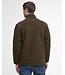 Barbour Active Fleece Jacket met Rits, Olijfgroen met Bruin Alcantara Accenten