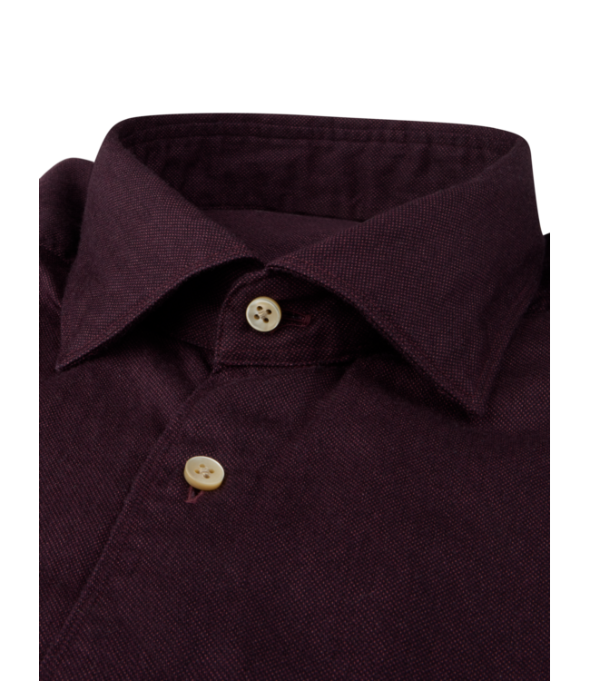 Stenstroms Overhemd, Lange Mouw, Casual, Oxford, Katoen, Bordeaux Rood, Slimline