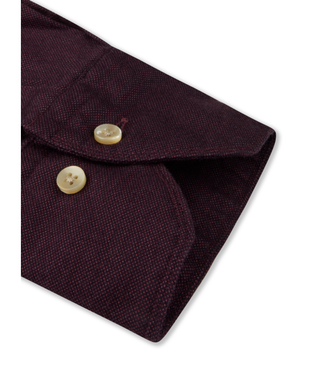 Stenstroms Overhemd, Lange Mouw, Casual, Oxford, Katoen, Bordeaux Rood, Slimline