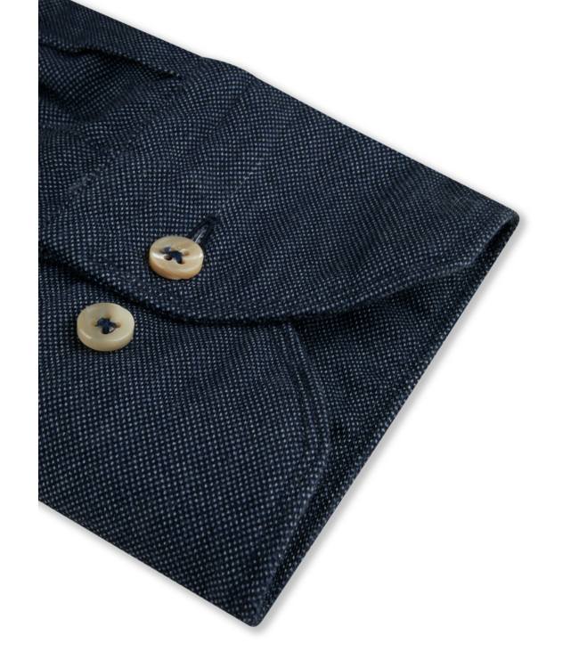 Stenstroms Overhemd, Lange Mouw, Casual, Oxford, Katoen, Donkerblauw, Slimline