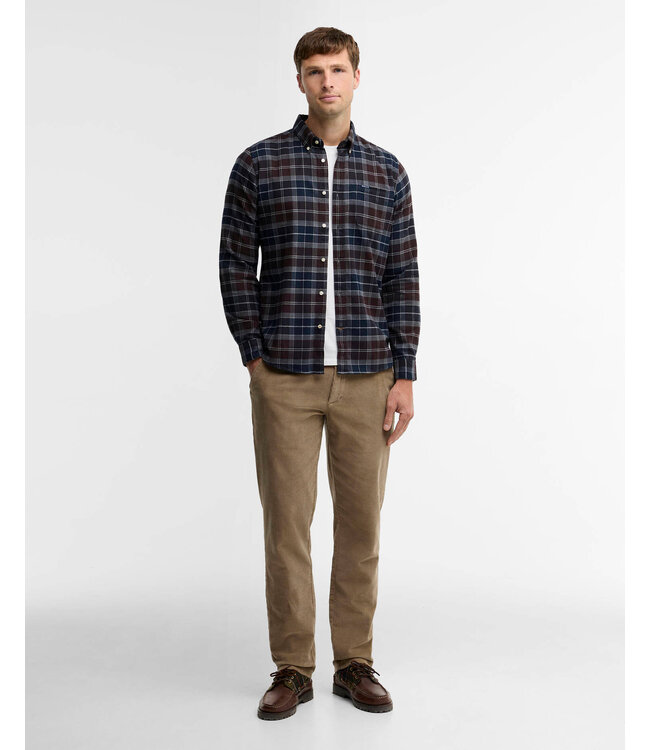 Barbour Overhemd, Tailored Fit, Flanel, Kyeloch, Midnight Oak Tartan, Grijs, Bruin, Blauw