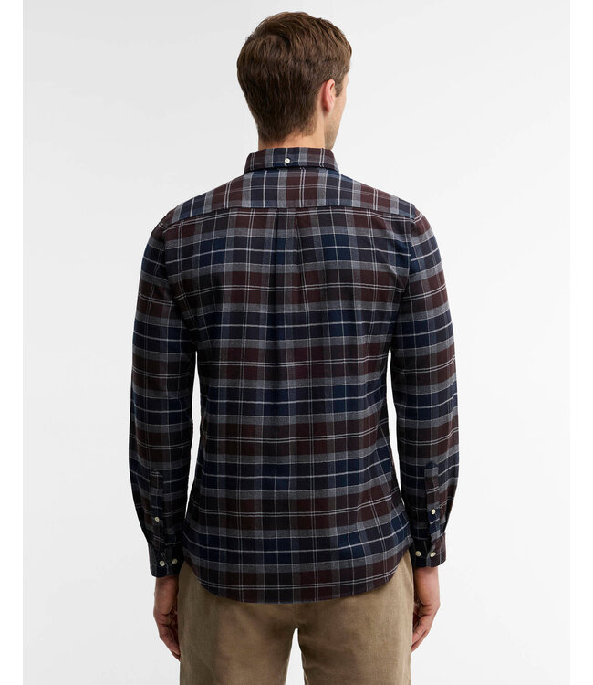 Barbour Overhemd, Tailored Fit, Flanel, Kyeloch, Midnight Oak Tartan, Grijs, Bruin, Blauw