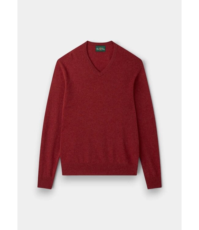 Alan Paine Geelong, V-Neck Trui, Model Albury, Kleur Rood