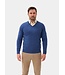 Alan Paine Trui, V-Hals, Geelong Lamswol, Model Albury, Blauw Gemeleerd