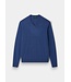 Alan Paine Trui, V-Hals, Geelong Lamswol, Model Albury, Blauw Gemeleerd