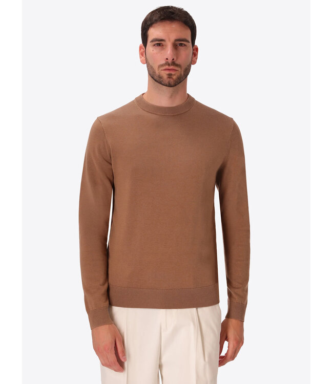 Distretto 12 Trui, Turtle Neck, Katoen Mix, Model Perugino, Camel, Cammello
