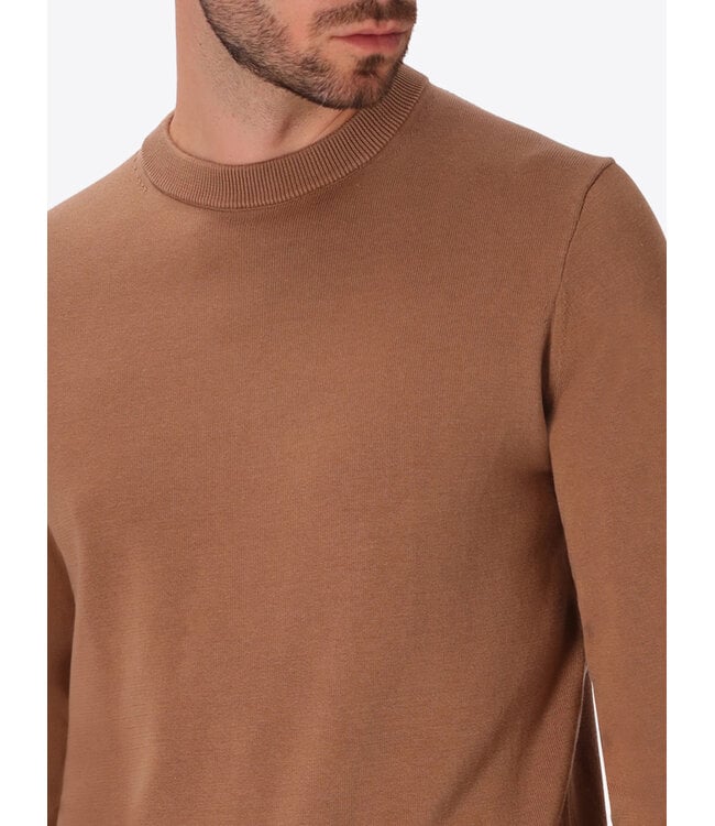 Distretto 12 Trui, Turtle Neck, Katoen Mix, Model Perugino, Camel, Cammello