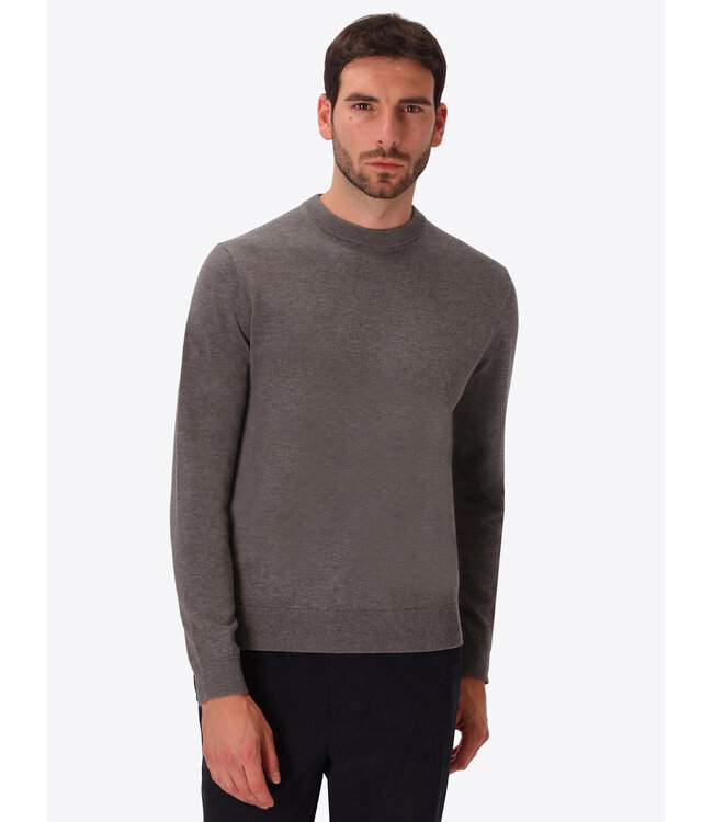 Distretto 12 Trui, Turtle Neck, Katoen Mix, Model Perugino, Grijs, Grigio Melange