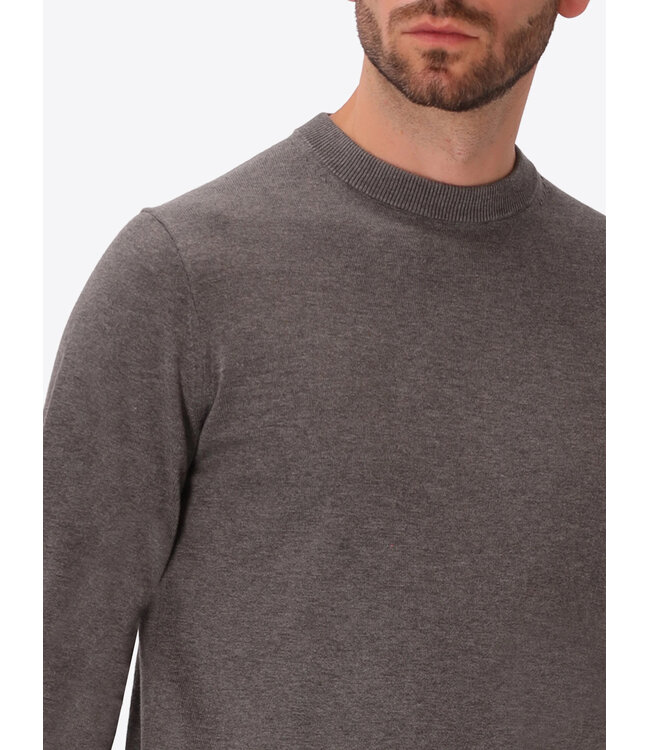 Distretto 12 Trui, Turtle Neck, Katoen Mix, Model Perugino, Grijs, Grigio Melange