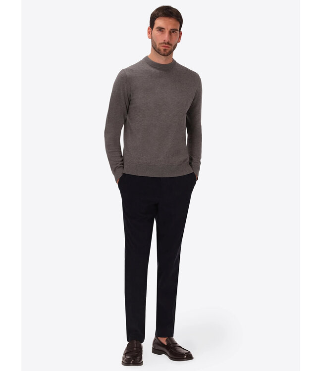 Distretto 12 Trui, Turtle Neck, Katoen Mix, Model Perugino, Grijs, Grigio Melange