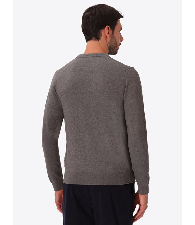 Distretto 12 Trui, Turtle Neck, Katoen Mix, Model Perugino, Grijs, Grigio Melange