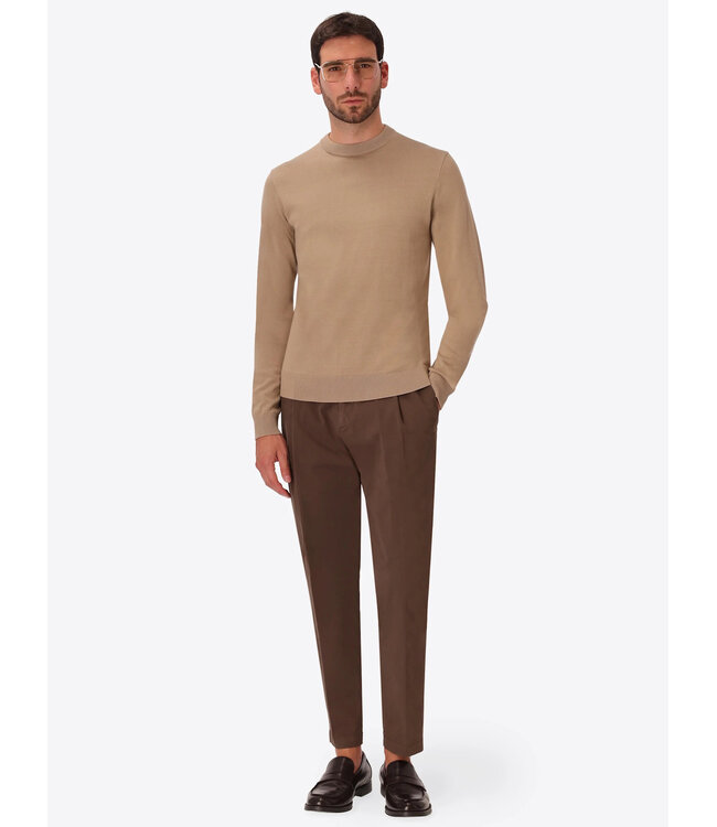 Distretto 12 Trui, Turtle Neck, Katoen Mix, Model Perugino, Beige, Tortora, Dove Grey
