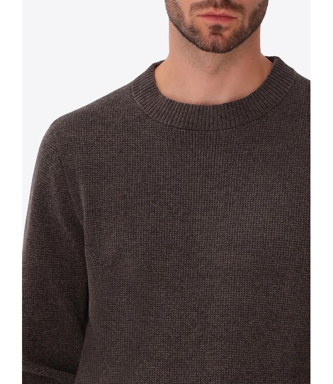 Distretto 12 Trui, Ronde Hals, Chenille Tech Mix, Structuur Knit,  Model Brid, Grijs, Antracite