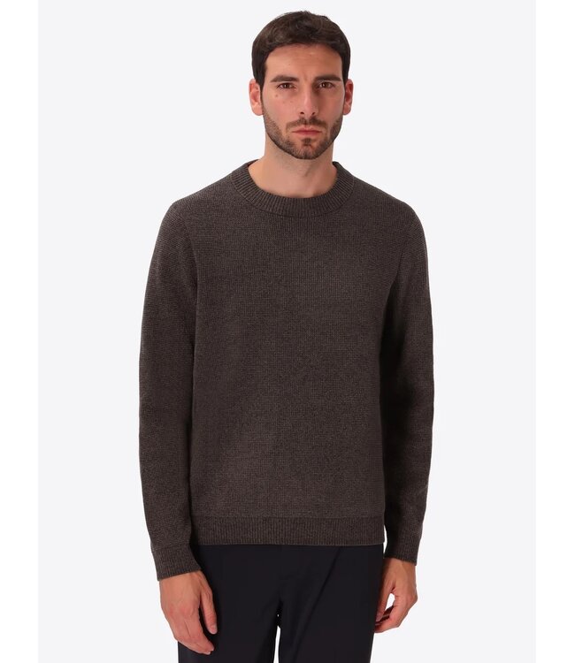 Distretto 12 Trui, Ronde Hals, Chenille Tech Mix, Structuur Knit,  Model Brid, Grijs, Antracite
