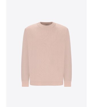 Distretto 12 Distretto12, Trui, Ronde Hals, Chenille Tech Mix, Structuur Knit,  Model Brid, Creme, Off-White