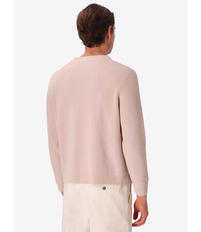 Distretto 12 Trui, Ronde Hals, Chenille Tech Mix, Structuur Knit,  Model Brid, Creme, Off-White