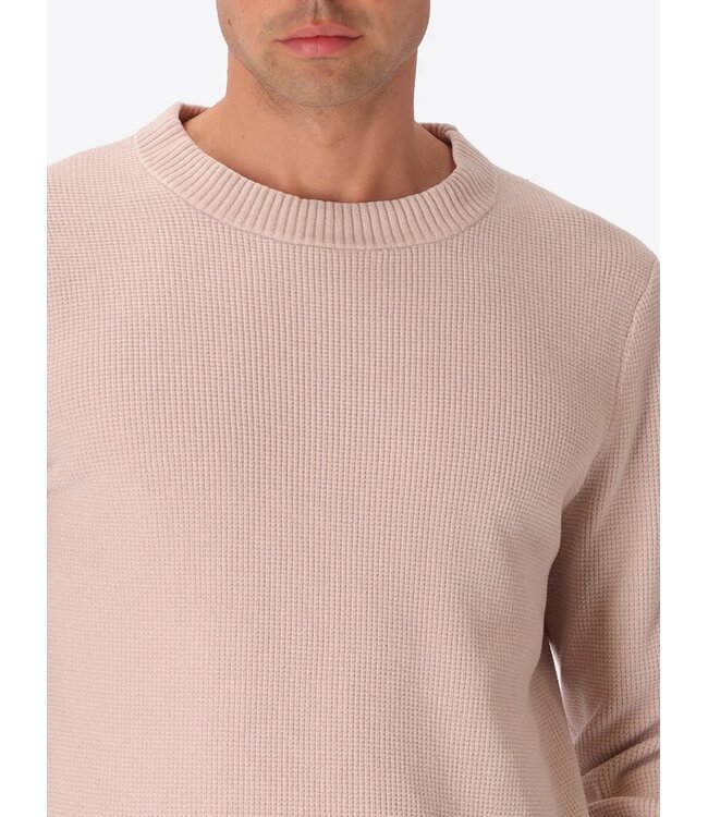 Distretto 12 Trui, Ronde Hals, Chenille Tech Mix, Structuur Knit,  Model Brid, Creme, Off-White