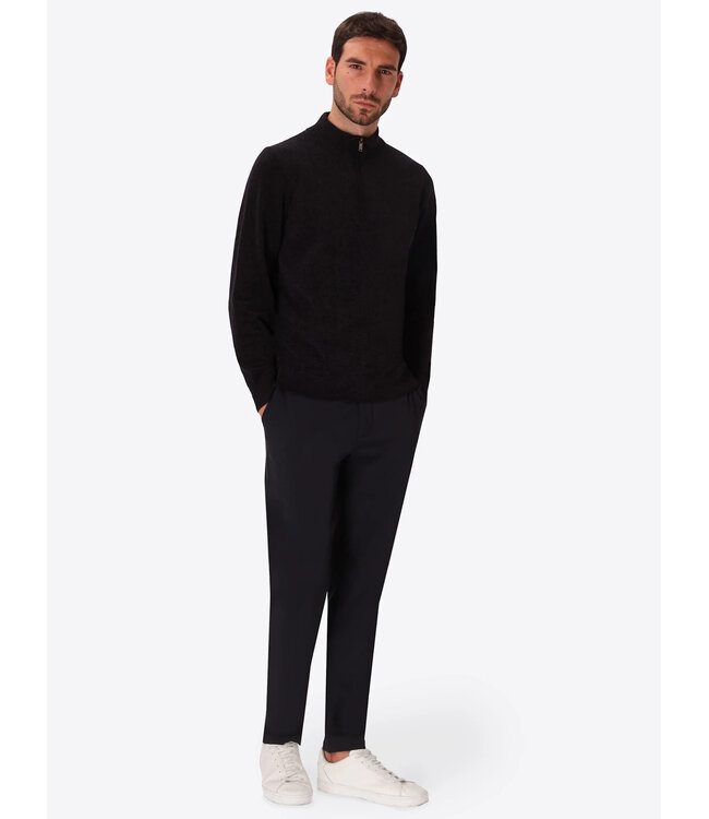 Distretto 12 Trui, Half-Zip, Chenille Tech Mix, Model Blas, Donkerblauw, Blue