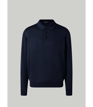 Maerz Munchen Maerz Munchen, Polo, Lange Mouw, Merino Wol, Donkerblauw