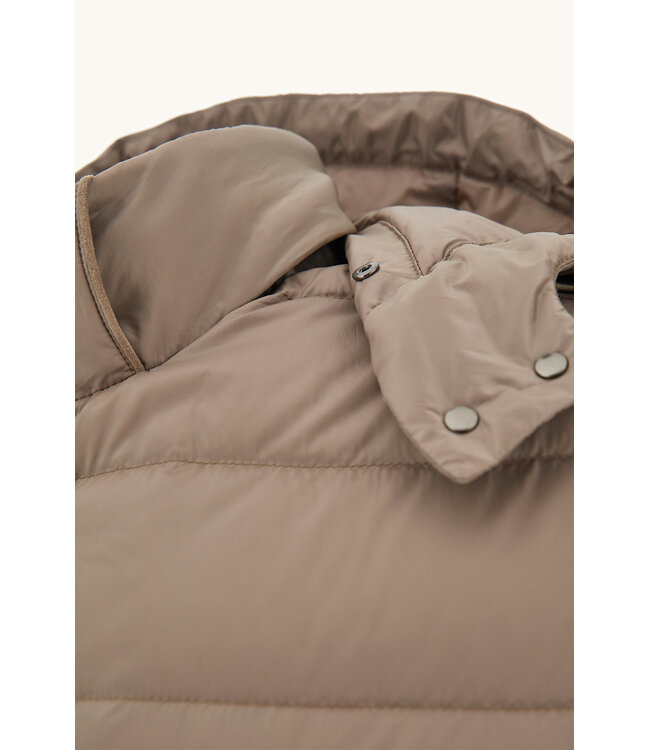 Paul & Shark Hybrid Vest met Rits, Af-ritsbare Capuchon en Mouwen, Wol, Taupe