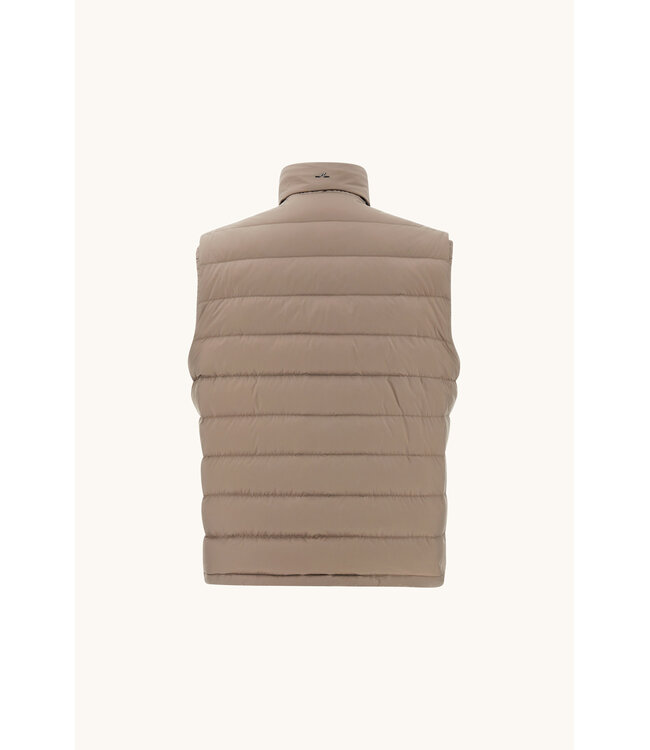 Paul & Shark Hybrid Vest met Rits, Af-ritsbare Capuchon en Mouwen, Wol, Taupe