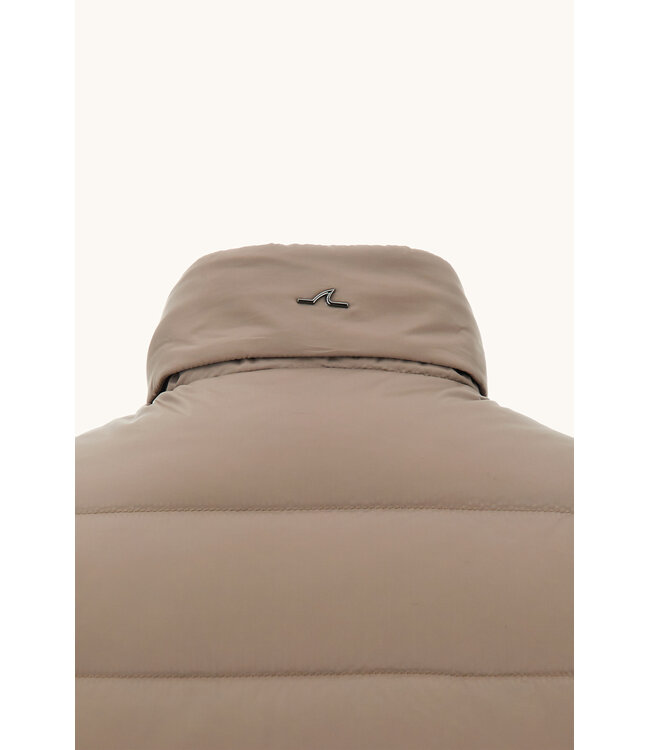 Paul & Shark Hybrid Vest met Rits, Af-ritsbare Capuchon en Mouwen, Wol, Taupe