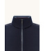 Paul & Shark Vest met Rits, Merino Wol, Bruin Alcantara Accenten, Schouderpatches, Donkerblauw