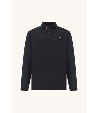 Paul & Shark Paul & Shark, Polo Shirt, Lange Mouw, Aqua Touch Katoen, Donkerblauw/Goud