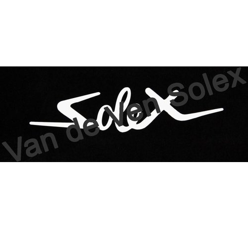 Sticker SOLEX wit 35 x 150 mm - cursief - 2 stuks