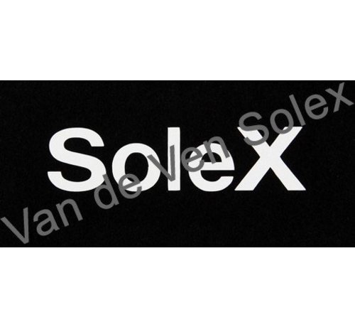Sticker SOLEX wit 15x60 mm - rechte letters -per stuk