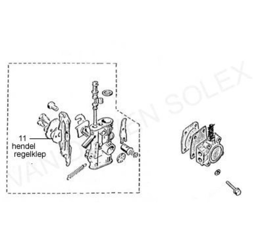 11. Regulating valve lever Solex