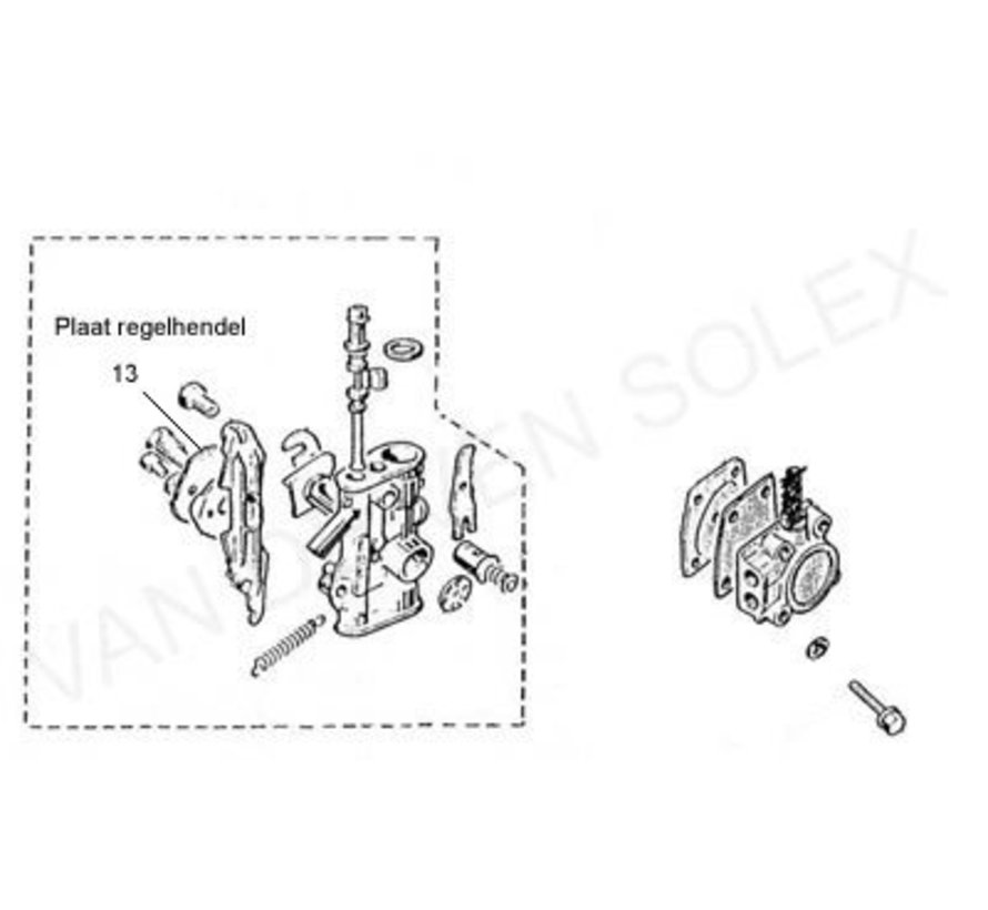 13. Regulating lever disc Solex