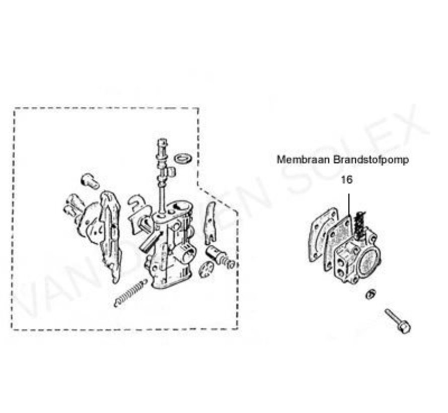 16. Membrane for fuel pump Solex