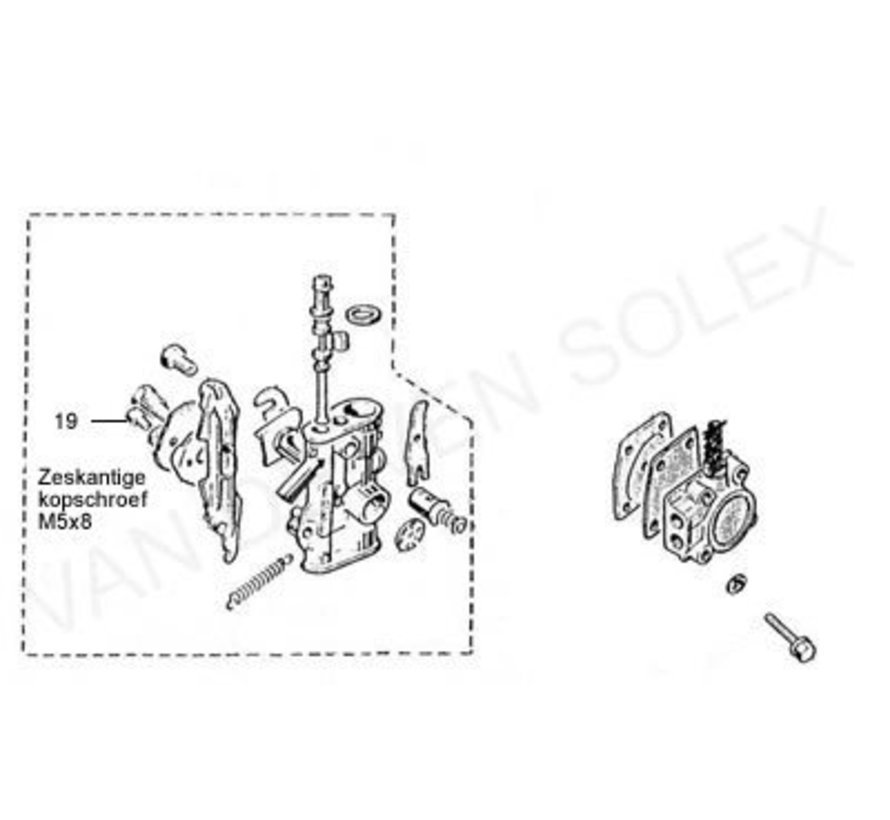 19. Hexagon tap bolt M4x8