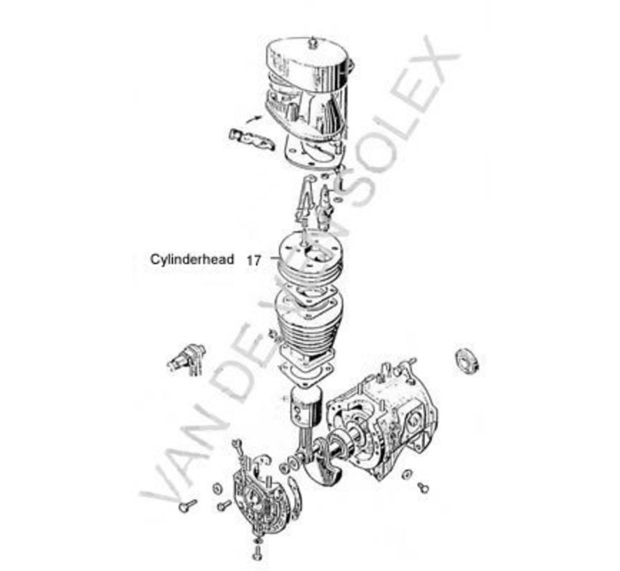 17. Cilinderkop Solex (alleen gebruikte)