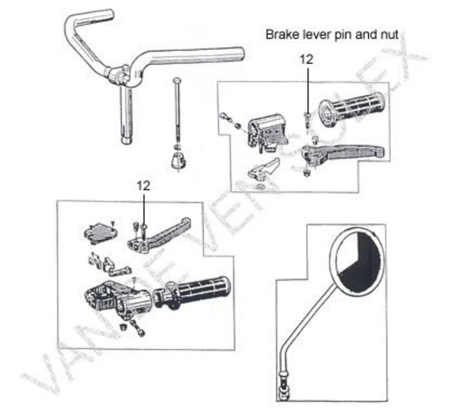 14. Aluminium remhendel links oud model Solex 3800