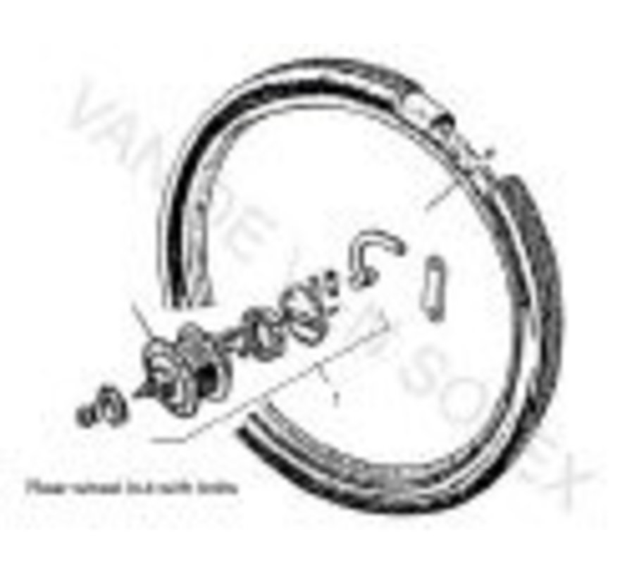 03. Brake lining rear wheel  Ø 69 mm.