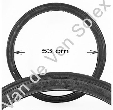 09. Buitenband 24 x 1½ x 1¾ (600 x 45B) Type YY zwart