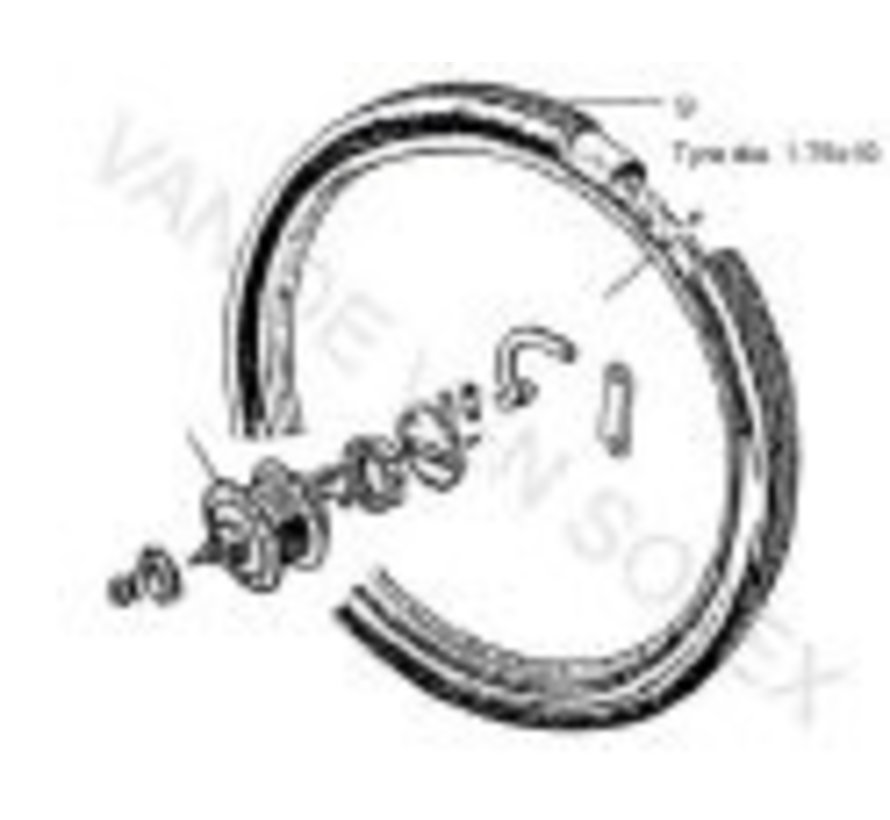 09. Buitenband  24 x 1½ x 1¾ (600 x 45B) Type YY zwart