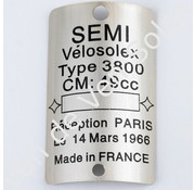 Plaque signalétique 3800 Semi