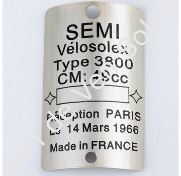 Type plate  3800 Semi