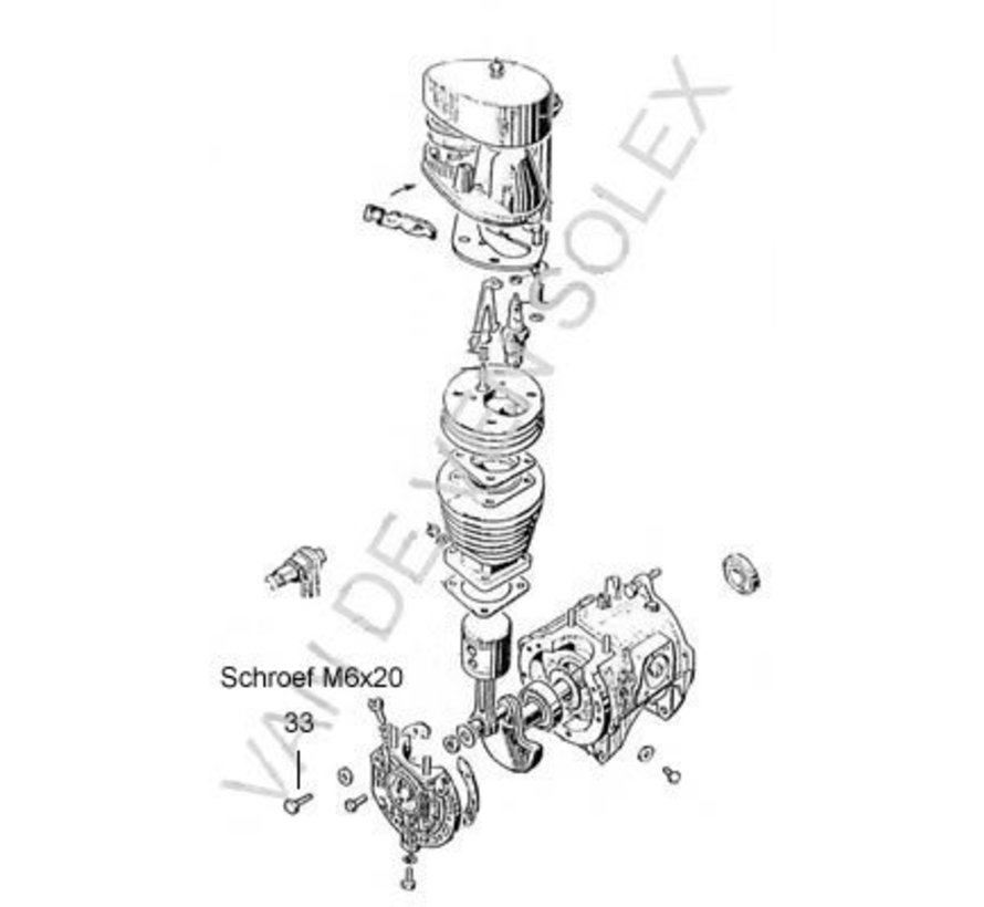 33. Revet M6x20 koper per 10 stuks