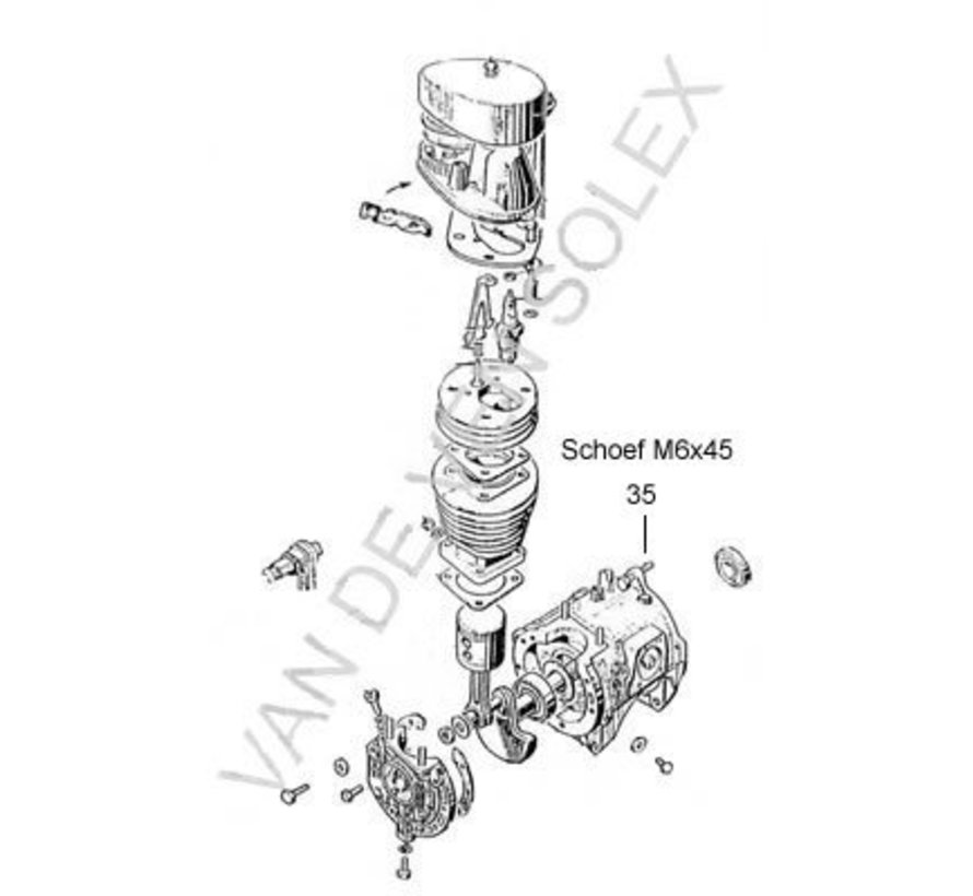 35. Schroef m6x50 Solex voor race cilinderkop