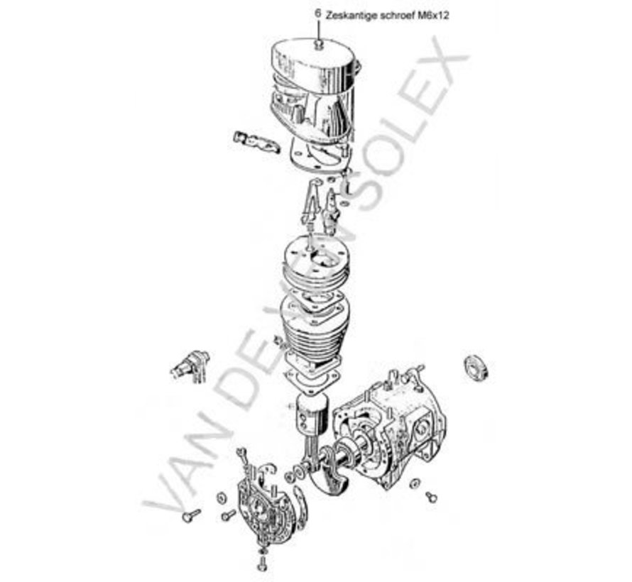 Hexagon tap bolt M6x20