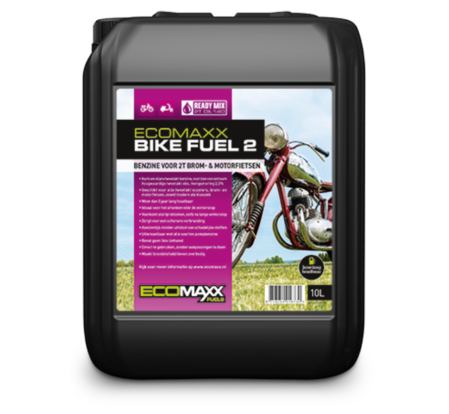 Ecomaxx Bike Fuel 2 - 10 litres : clean, always start, maximum engine protection - pick up only