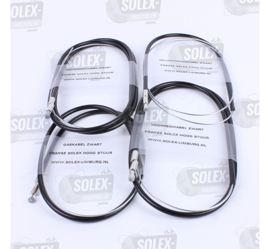 01. Cable set  French Solex high handlebar black