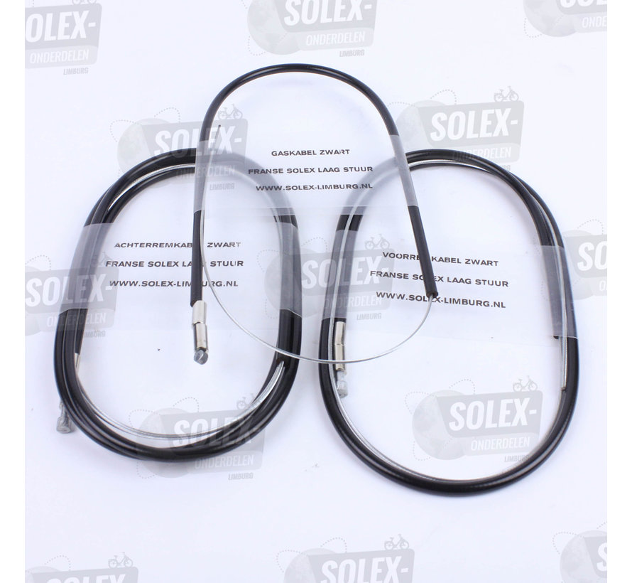 01. Cable set French Solex low handlebar black