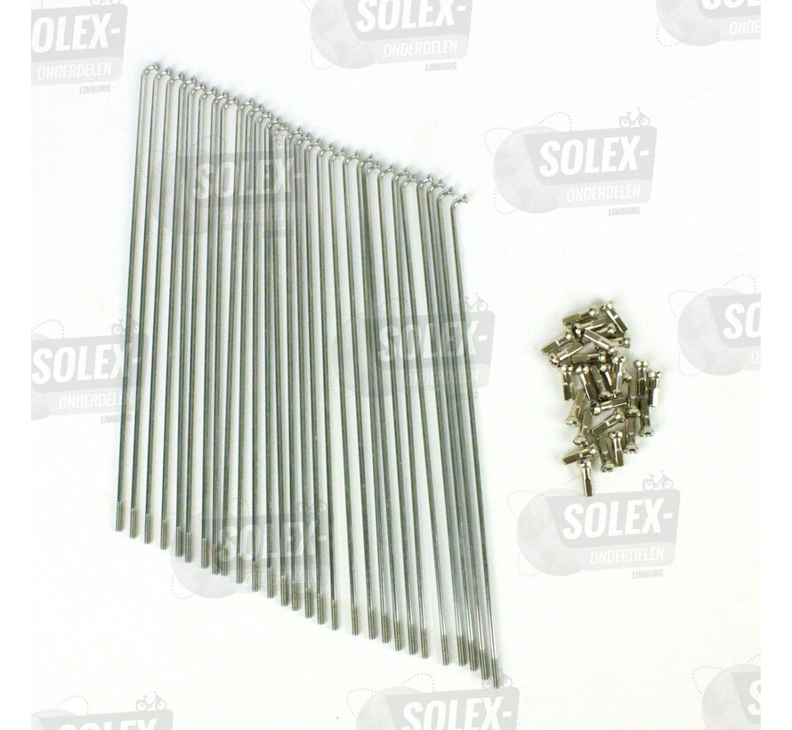06. Spokes for Solex with nipples 16" - 13 ga 176 - set 28 pieces