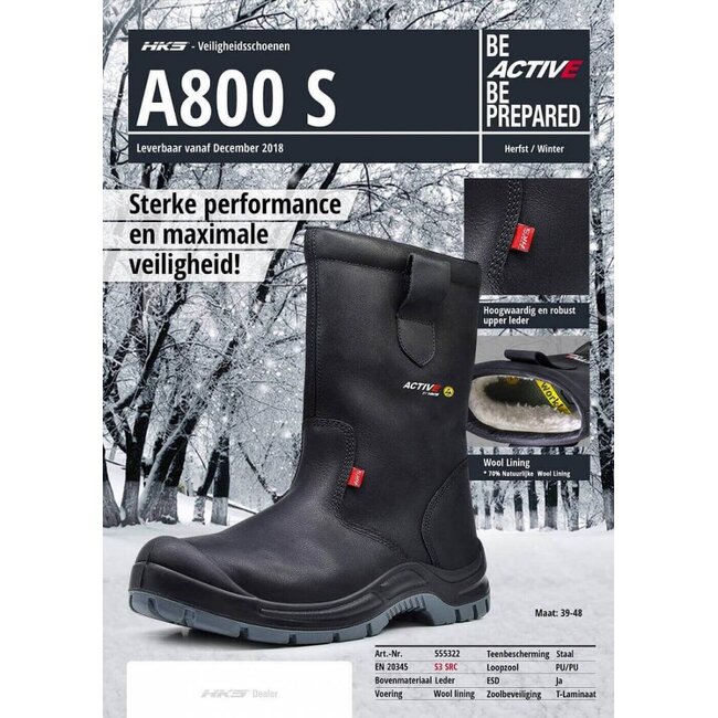 HKS Active 800 werklaarzen zwart